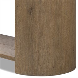 Riacan Modern Classic Brown Oak Oval Console Table|