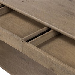 Riacan Modern Classic Brown Oak Oval Console Table|