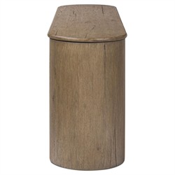 Riacan Modern Classic Brown Oak Oval Console Table|