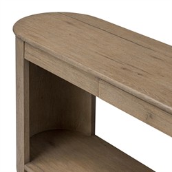 Riacan Modern Classic Brown Oak Oval Console Table|