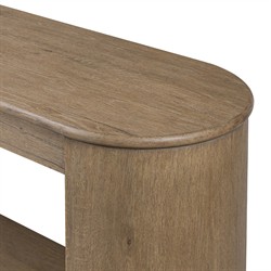 Riacan Modern Classic Brown Oak Oval Console Table|