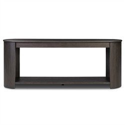 Riacan Modern Classic Smoked Black Oak Oval Console Table|