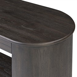 Riacan Modern Classic Smoked Black Oak Oval Console Table|