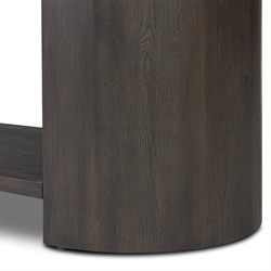 Riacan Modern Classic Smoked Black Oak Oval Console Table|