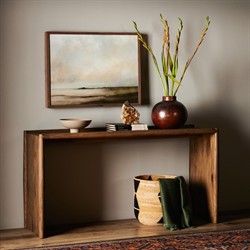 Genesis Rustic Lodge Weathered Brown Oak Rectangular Console Table|