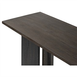 Jonathan Rustic Lodge Smoked Black Oak Rectangular Console Table|