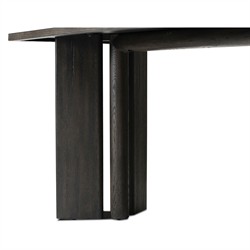 Jonathan Rustic Lodge Smoked Black Oak Rectangular Console Table|