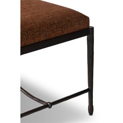 Jane Updated Traditional Sienna Crypton Velvet Bronze Iron Rectangular Stool|