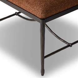 Jane Updated Traditional Sienna Crypton Velvet Bronze Iron Rectangular Stool|