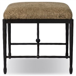 Jane Updated Traditional Brown Printed Bronze Iron Rectangular Stool|
