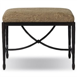 Jane Updated Traditional Brown Printed Bronze Iron Rectangular Stool|