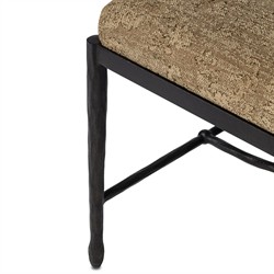Jane Updated Traditional Brown Printed Bronze Iron Rectangular Stool|