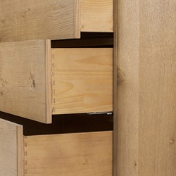 Paris Rustic Lodge Worn Brown Oak Double Dresser|