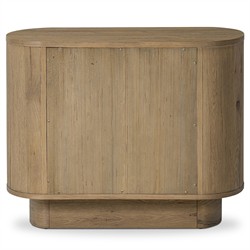 Paris Rustic Lodge Worn Oak Oval Nightstand|