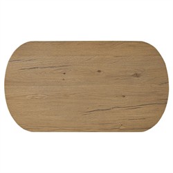 Paris Rustic Lodge Worn Oak Oval Nightstand|