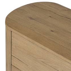 Paris Rustic Lodge Worn Oak Oval Nightstand|