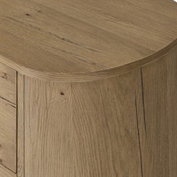 Paris Rustic Lodge Worn Oak Oval Nightstand|