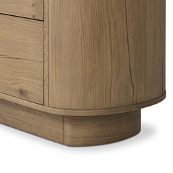 Paris Rustic Lodge Worn Oak Oval Nightstand|