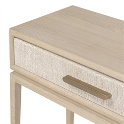 Rosal Modern Classic Natural Oak Woven Rush Rectangular Console Table - 60"|