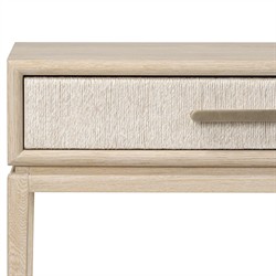 Rosal Modern Classic Natural Oak Woven Rush Rectangular Console Table - 60"|