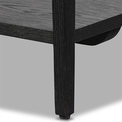 Rosal Modern Classic Black Oak Woven Rush Rectangular Console Table - 78"|