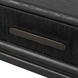 Rosal Modern Classic Black Oak Woven Rush Rectangular Console Table - 78"|