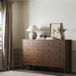 Timmy Rustic Lodge Brown Acacia Double Dresser|