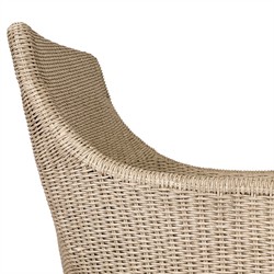 Heather Coastal Beach Vintage White Woven Outdoor Lounge Chair|