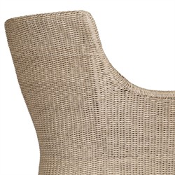 Heather Coastal Beach Vintage White Woven Outdoor Lounge Chair|
