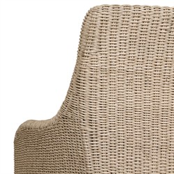 Heather Coastal Beach Vintage White Woven Outdoor Lounge Chair|