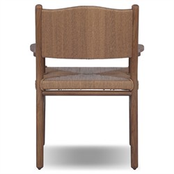 Hirom Updated Traditional Brown Wood Outdoor Dining Arm Chair|