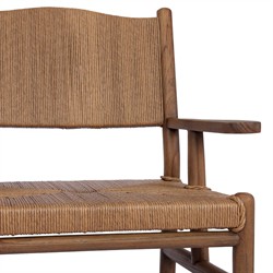 Hirom Updated Traditional Brown Wood Outdoor Dining Arm Chair|