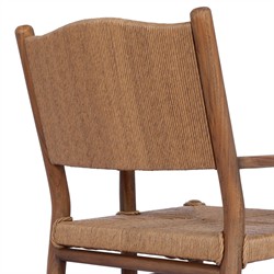 Hirom Updated Traditional Brown Wood Outdoor Dining Arm Chair|