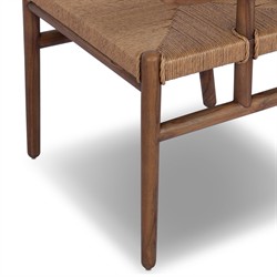 Hirom Updated Traditional Brown Wood Outdoor Dining Arm Chair|