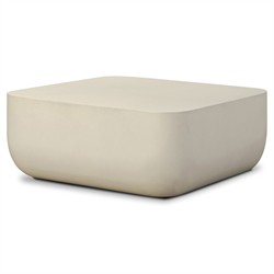Yvonne Modern Classic White Concrete Outdoor Block Coffee Table|