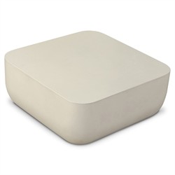 Yvonne Modern Classic White Concrete Outdoor Block Coffee Table|