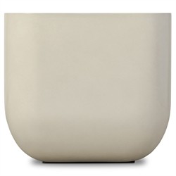 Yvonne Modern Classic White Concrete Outdoor Square Block End Table|
