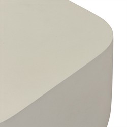 Yvonne Modern Classic White Concrete Outdoor Square Block End Table|