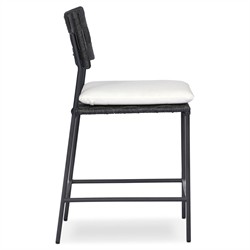 Lindsey Modern Classic Black Steel Outdoor Counter Stool|