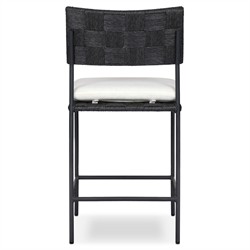 Lindsey Modern Classic Black Steel Outdoor Counter Stool|
