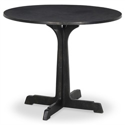 Malloy Updated Traditional Bronze Aluminum Round Outdoor Dining Table - 36"|