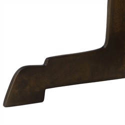 Malloy Updated Traditional Antique Brass Aluminum Outdoor Pedestal End Table|