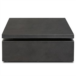 Rayan Modern Classic Black Concrete Rectangular Outdoor Coffee Table|