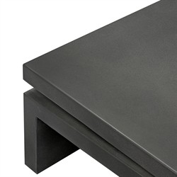 Rayan Modern Classic Black Concrete Rectangular Outdoor Coffee Table|