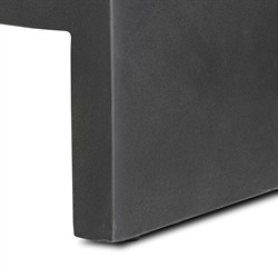 Rayan Modern Classic Black Concrete Rectangular Outdoor Coffee Table|