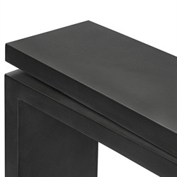 Rayan Modern Classic Black Concrete Rectangular Outdoor Console Table|