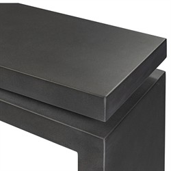 Rayan Modern Classic Black Concrete Rectangular Outdoor Console Table|