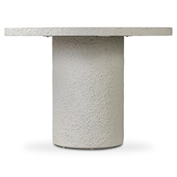 Lucienne Modern Classic White Concrete Round Outdoor Dining Table - 42"|