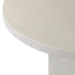 Lucienne Modern Classic White Concrete Round Outdoor Dining Table - 42"|