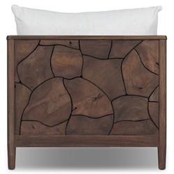 Ridge Rustic Lodge Dark Brown Teak Outdoor Lounge Arm Chair|